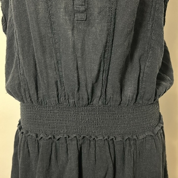 RAILS Angelina Black Lace Detail Dress Smocked Waist Linen Blend Sz XL - Picture 5 of 15